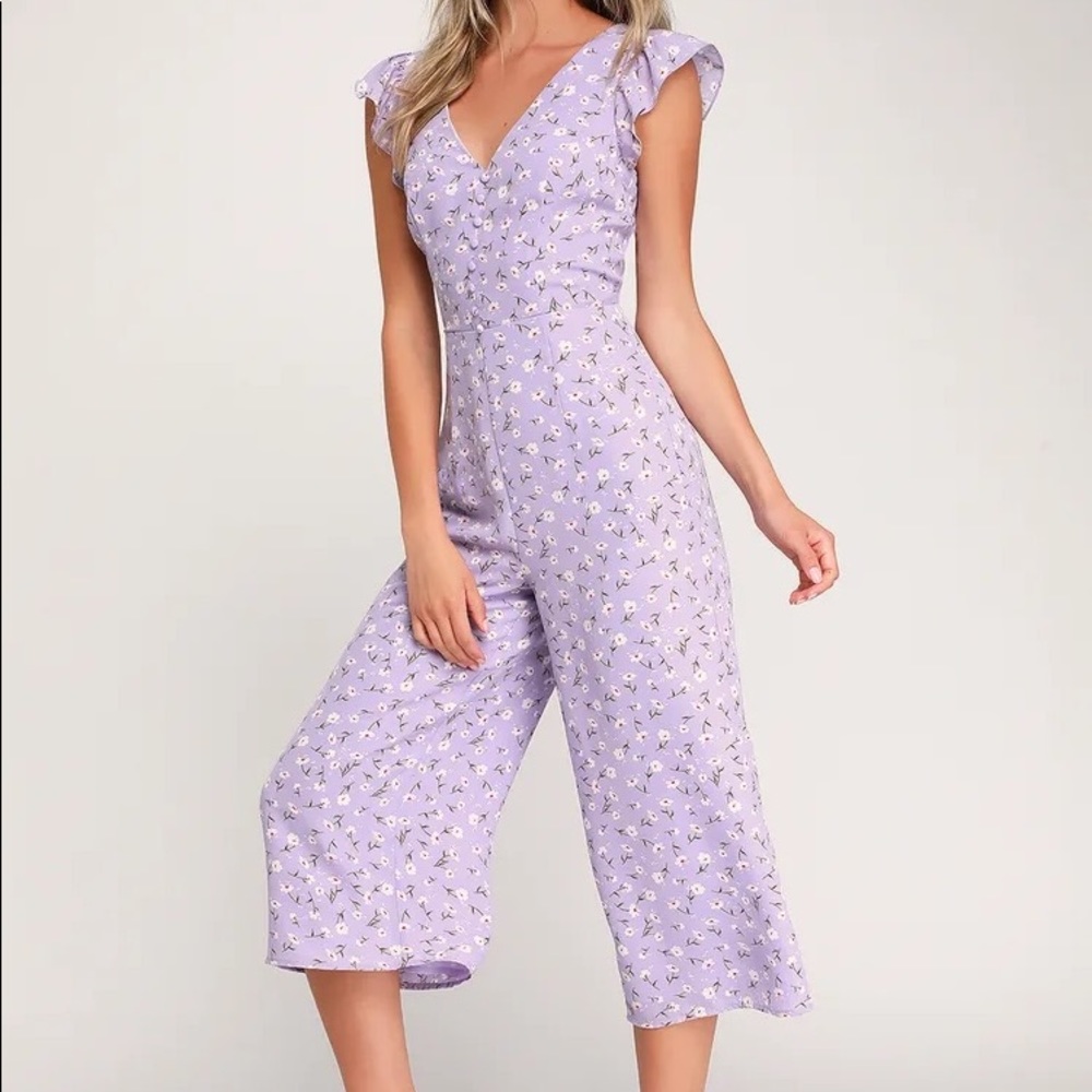 Lulus Lavender Culotte Jumpsuit